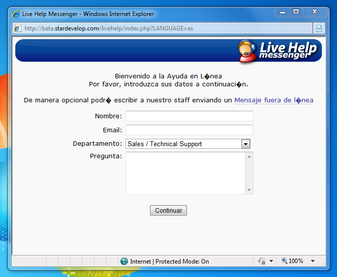 Live Chat Window - UTF-8 Language Character Issue