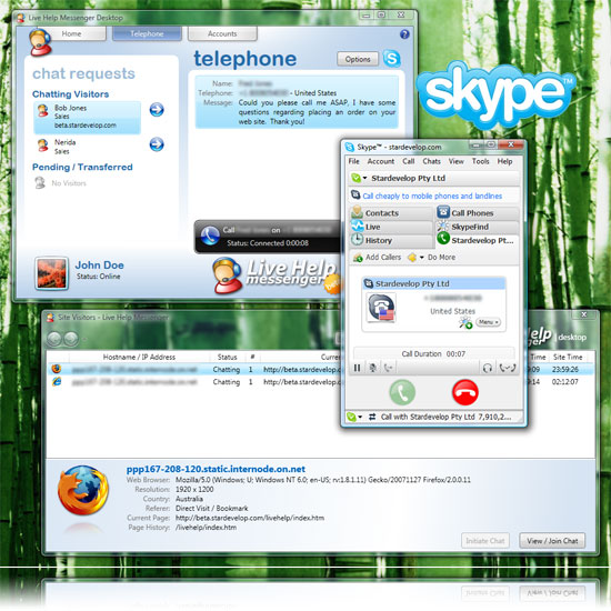 Chat live on skype